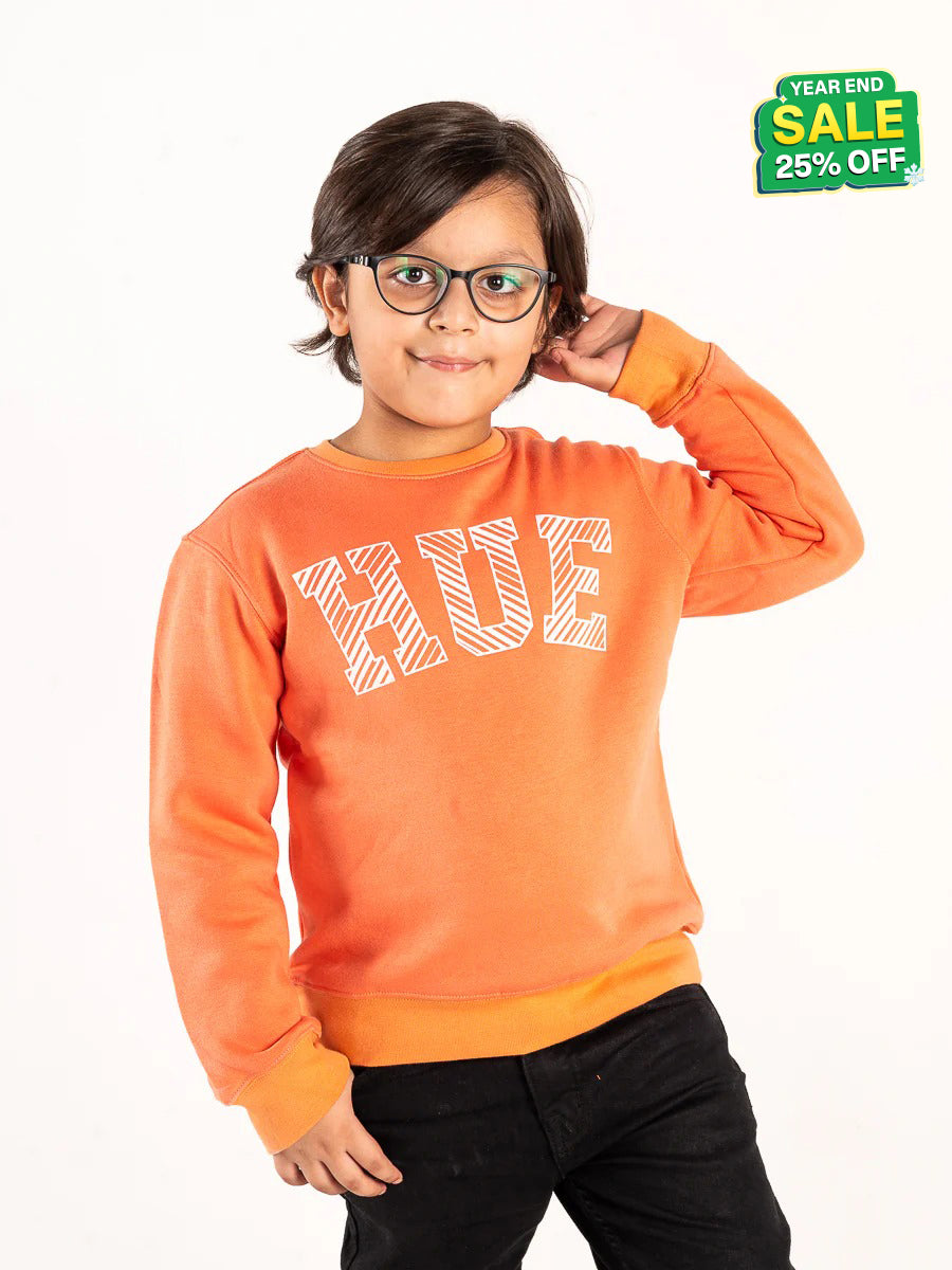Kids Tangerine Orange Fleece Sweatshirt