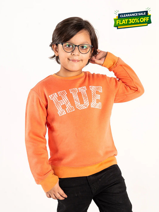 Kids Tangerine Orange Fleece Sweatshirt