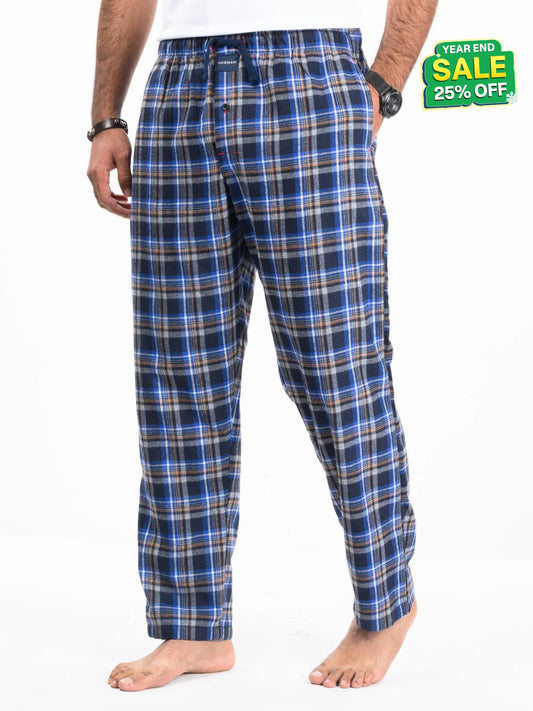 Flannel Plaid Brown/Blue Relaxed Winter Pajama
