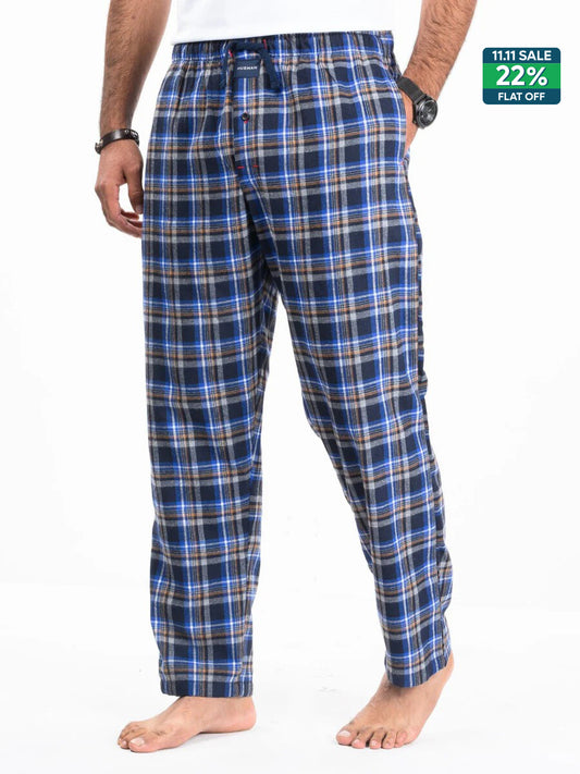 Flannel Plaid Brown/Blue Relaxed Winter Pajama