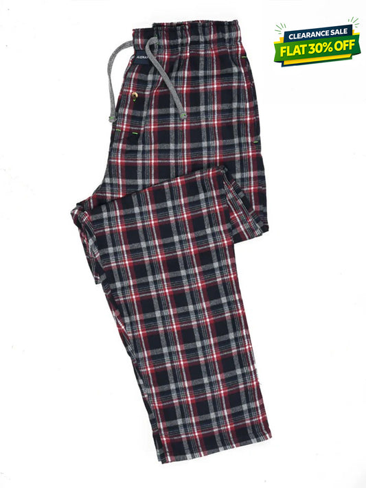 Flannel Plaid Maroon/Grey Relaxed Winter Pajamas