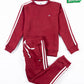 Kids Burgundy Striped Sweatsuit