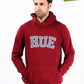Burgundy Men Fleece Hooded Sweatshirt