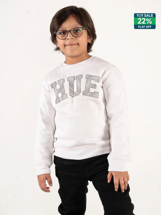 Kids White Fleece Sweatshirt