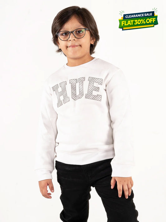 Kids White Fleece Sweatshirt