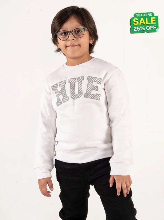 Kids White Fleece Sweatshirt