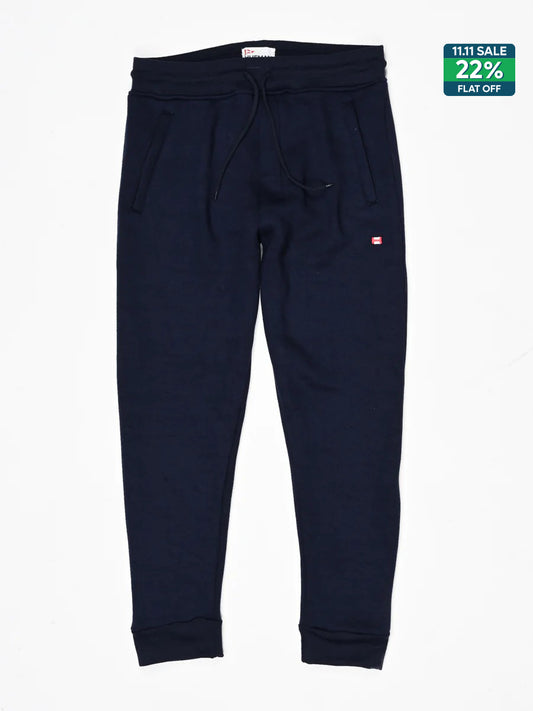 Men Navy Blue Slim-Fit Joggers