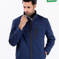 Men Navy Blue Softshell Jacket