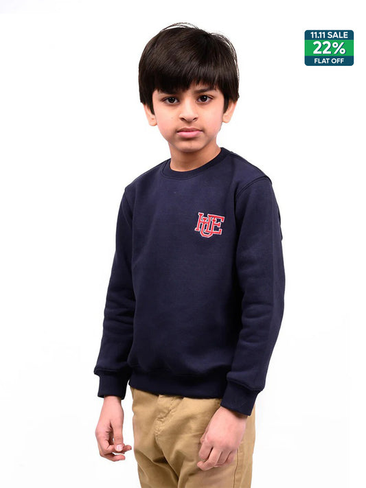 Kids Navy Blue Fleece Sweatshirt