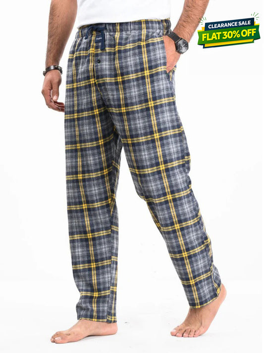 Flannel Plaid Grey/Yellow Relaxed Winter Pajama