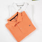 Men's Iconic White and Orange Polo Shirts - Pack of 2