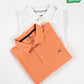 Men's Iconic White and Orange Polo Shirts - Pack of 2