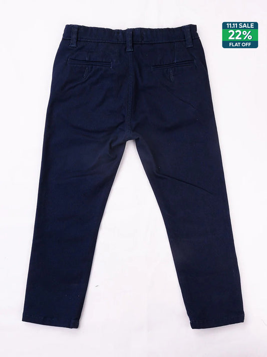 Turtell Kids Dark Blue Slim Fit Chinos