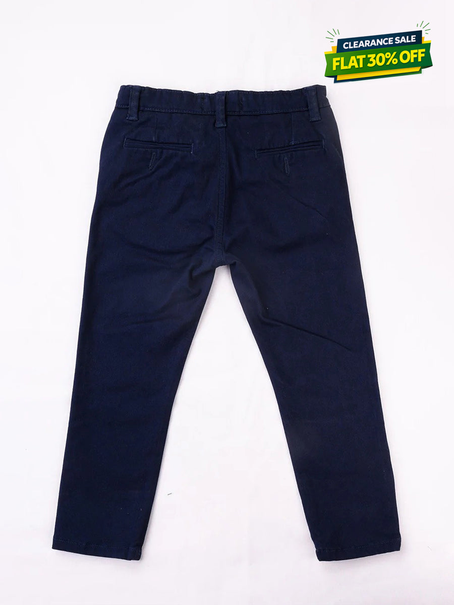 Turtell Kids Dark Blue Slim Fit Chinos