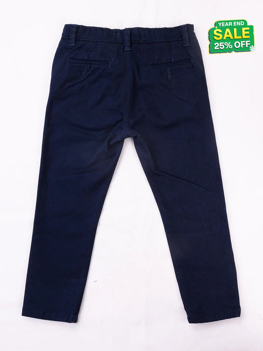 Turtell Kids Dark Blue Slim Fit Chinos