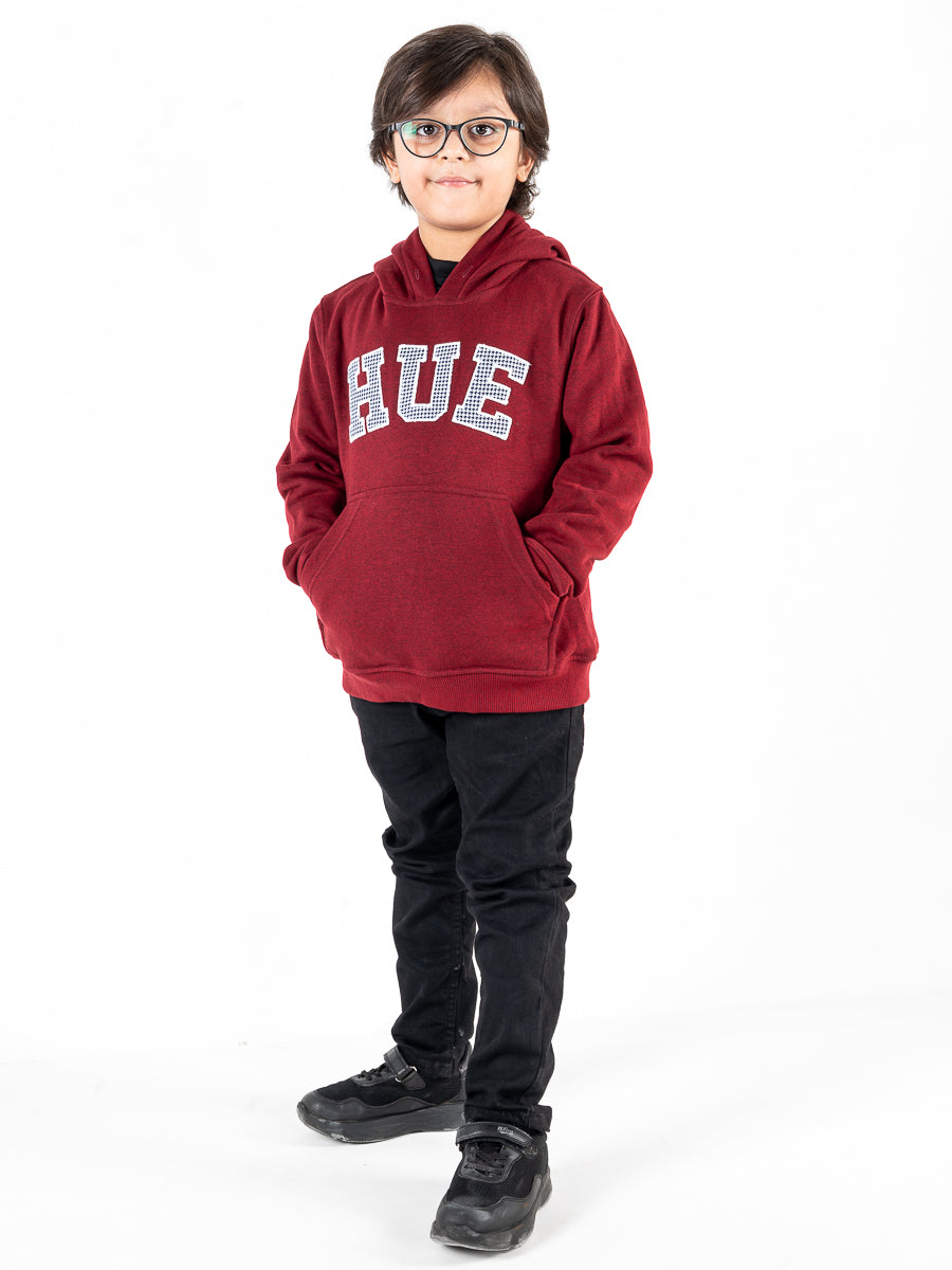 Kids Burgundy Fleece Hooded Sweatshirt