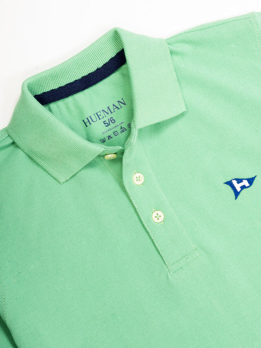 Kids Turquoise Iconic Mesh Regular Fit Short Sleeve Polo Shirt