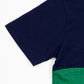 Kids Green & Navy Blue Short Sleeve T-Shirt Crew Neck