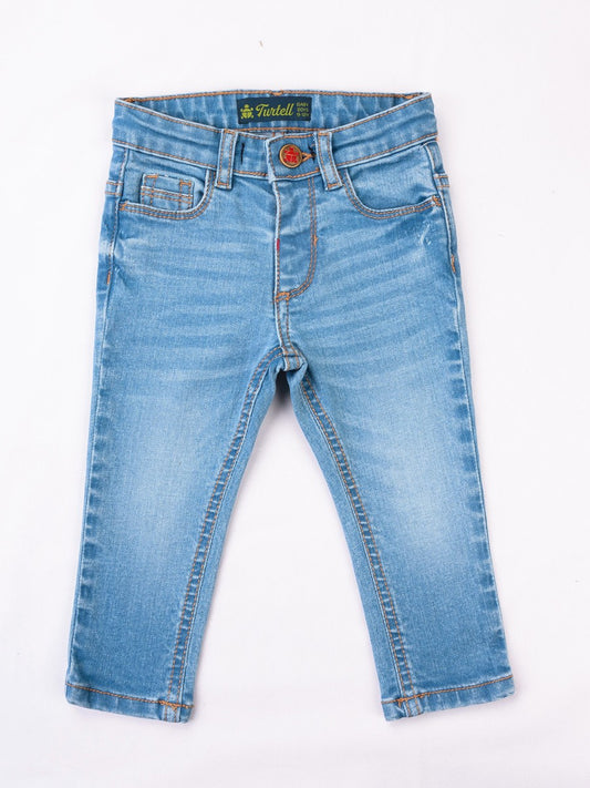 Turtell Kids Light Blue Washed Slim Fit Jeans