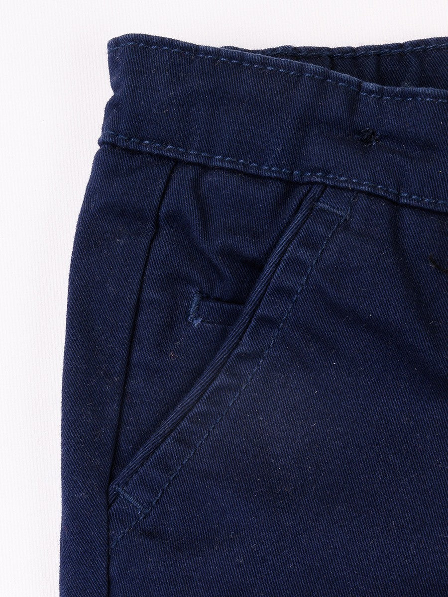 Turtell Kids Dark Blue Slim Fit Chinos
