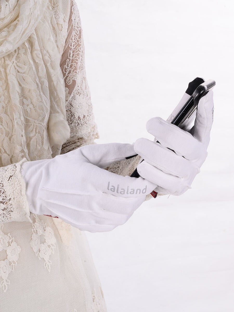 Women Smartphone Touchscreen & Driving Summer Gloves White 2 Pairs Pack