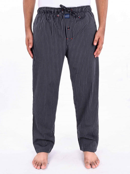 Black & White Striped Cotton Blend Relaxed Pajama