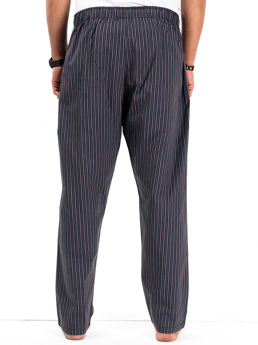 Maroon/Black Cotton Blend Relaxed Pajama