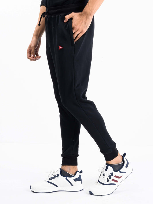 Men Black Terry Slim Joggers