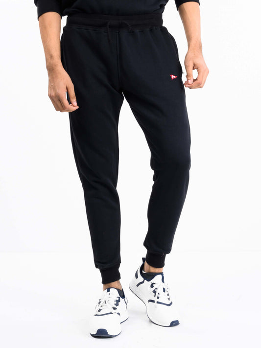 Men Black Terry Slim Joggers
