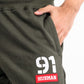Men Olive Terry Slim Joggers