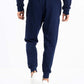 Men Navy Blue Terry Slim Joggers