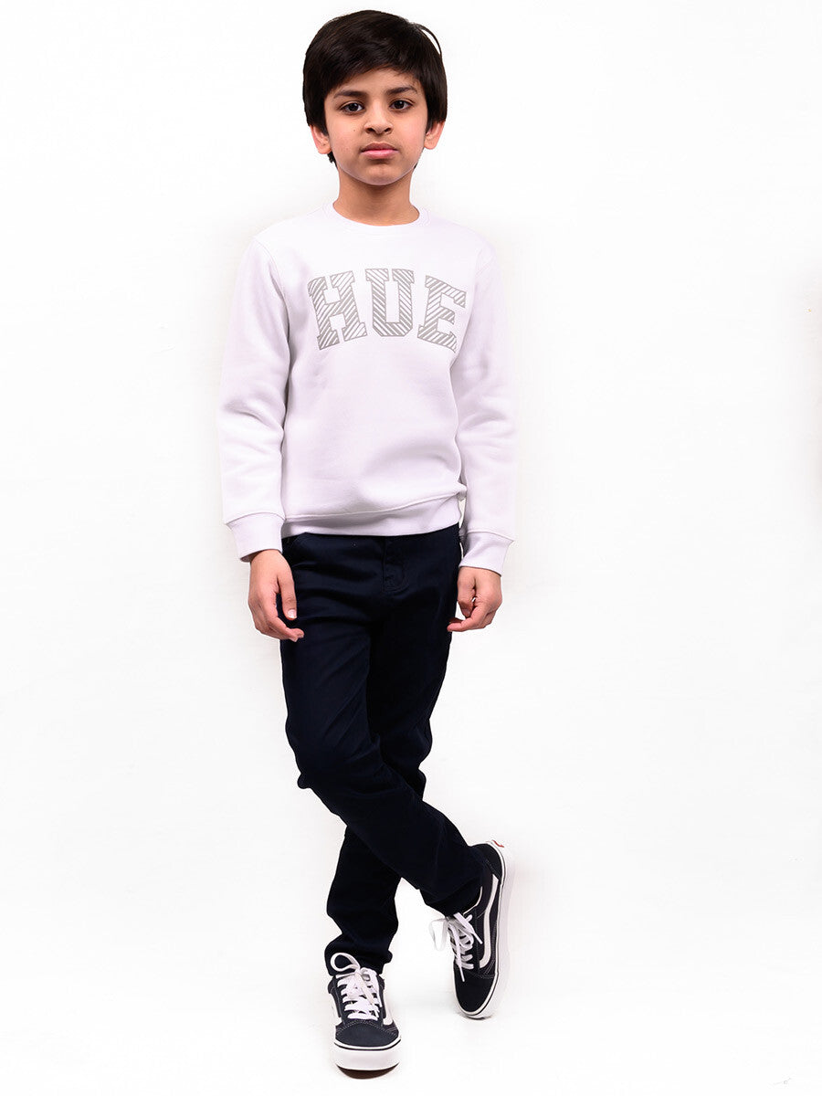 Kids White Fleece Sweatshirt