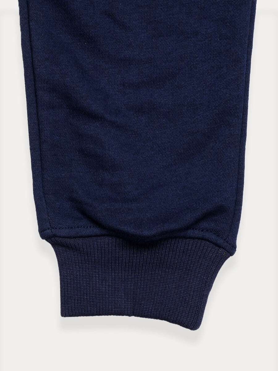 Boys Navy Blue Terry Slim Joggers