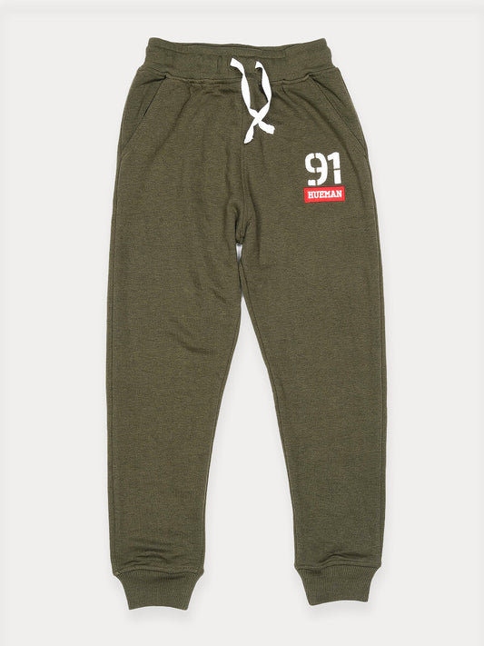 Boys Olive Terry Slim Joggers