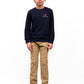 Kids Navy Blue Terry Full Sleeve Sweatshirt