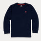 Kids Navy Blue Terry Full Sleeve Sweatshirt