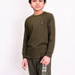 Kids Olive Terry Full Sleeve Sweatshirt