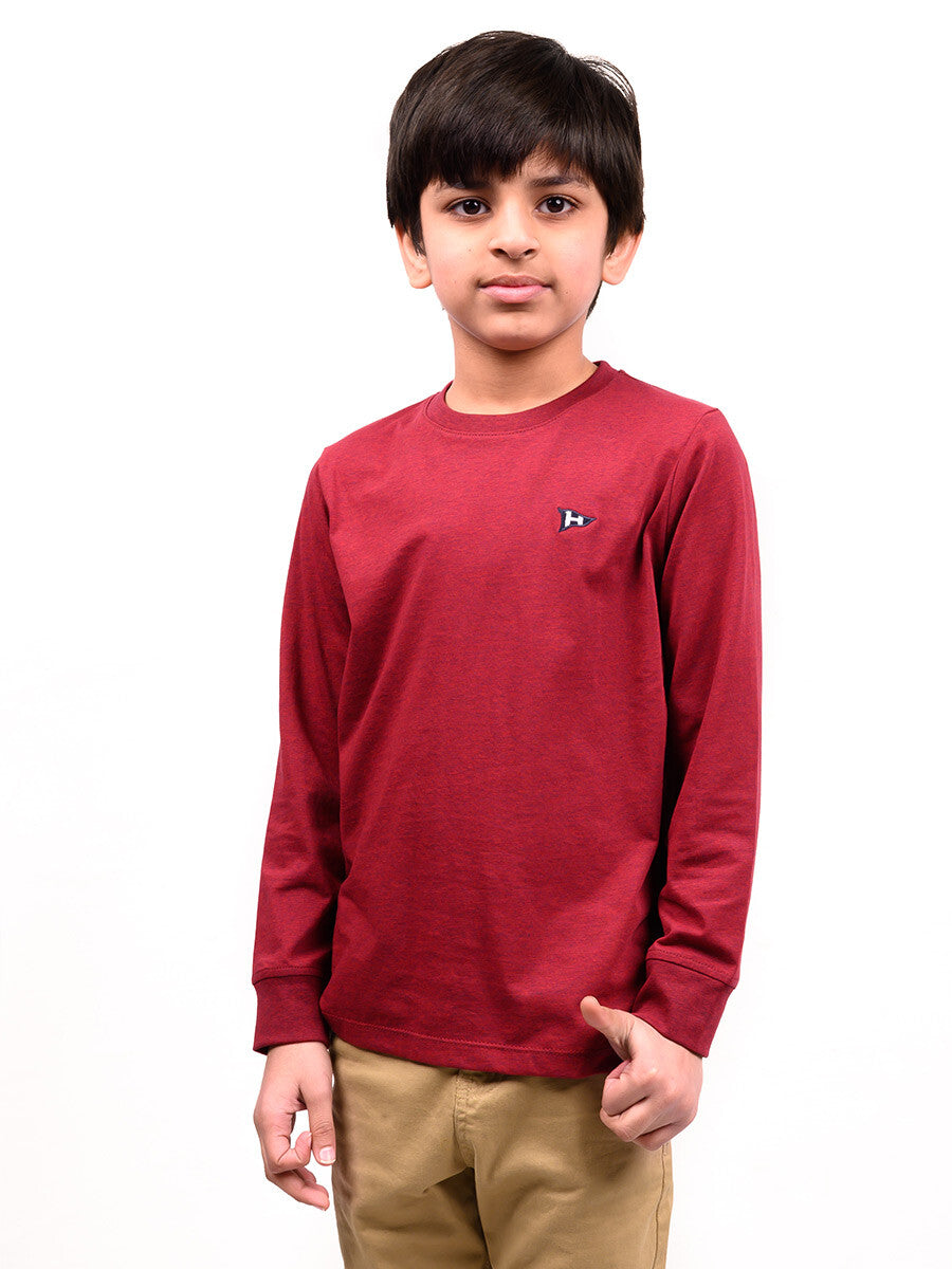 Kids Burgundy Terry Full Sleeve Sweatshirt