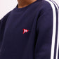 Kids Navy Blue Stripe Fleece Crew Sweatsuit