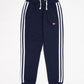 Kids Navy Blue Stripe Fleece Crew Sweatsuit