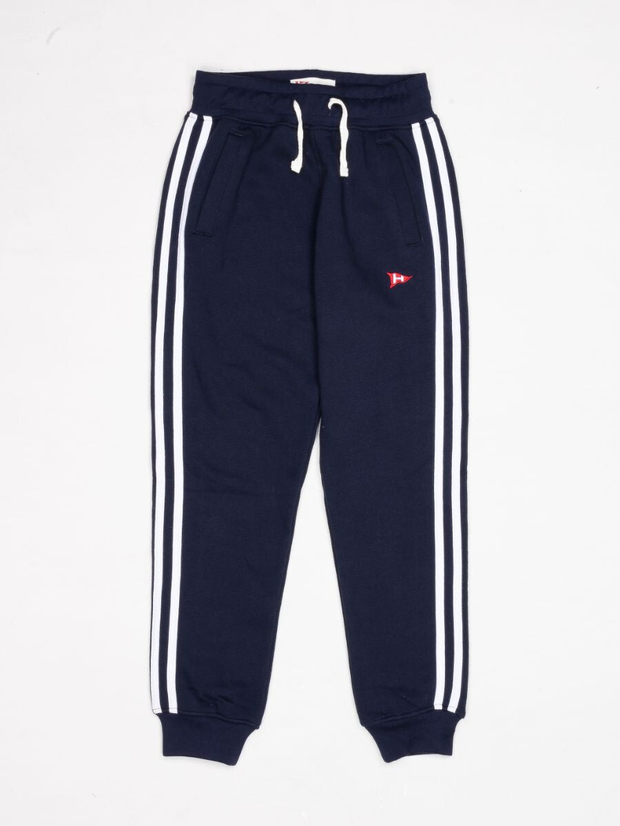 Kids Navy Blue Stripe Fleece Crew Sweatsuit