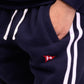 Kids Navy Blue Stripe Fleece Crew Sweatsuit