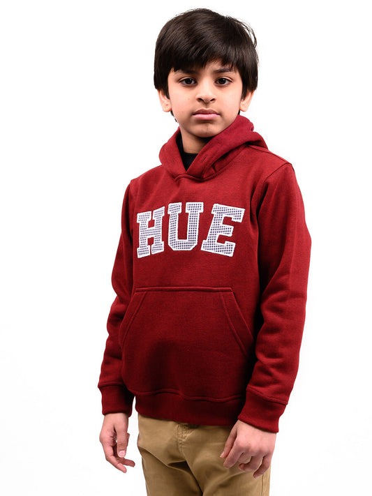 Kids Burgundy Fleece Hooded Sweatshirt
