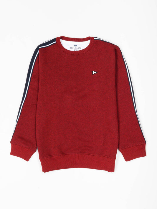 Kids Burgundy Fleece Crewneck Sweatsuit