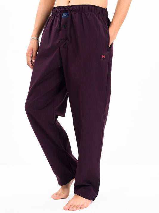 Maroon & Black Lining Lightweight Cotton Relaxed Pajama