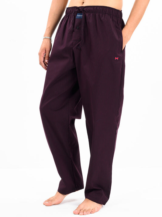 Maroon & Black Lining Lightweight Cotton Relaxed Pajama