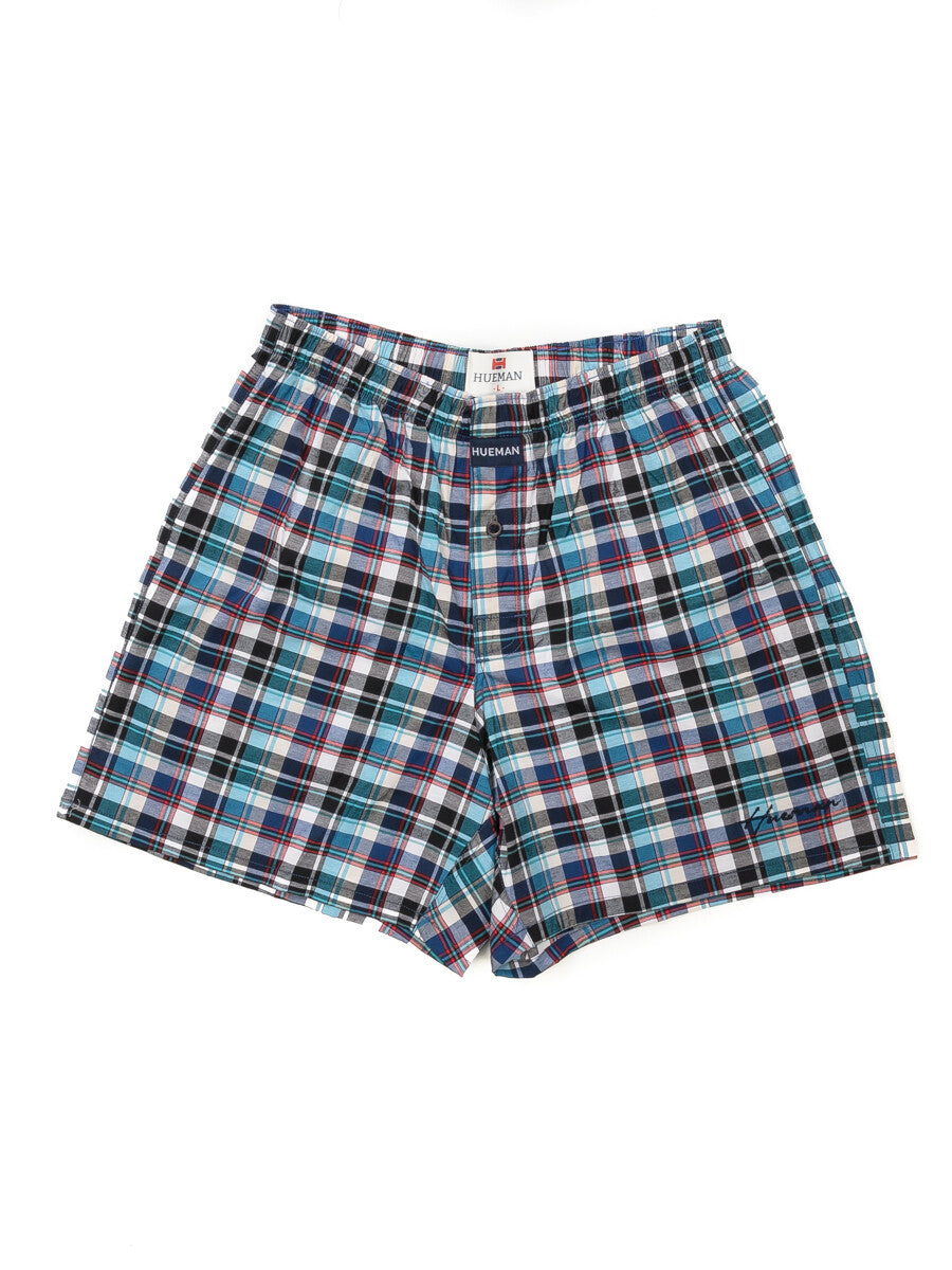Men's Multi Woven Check Boxers Shorts With Button Fly Pack of 2