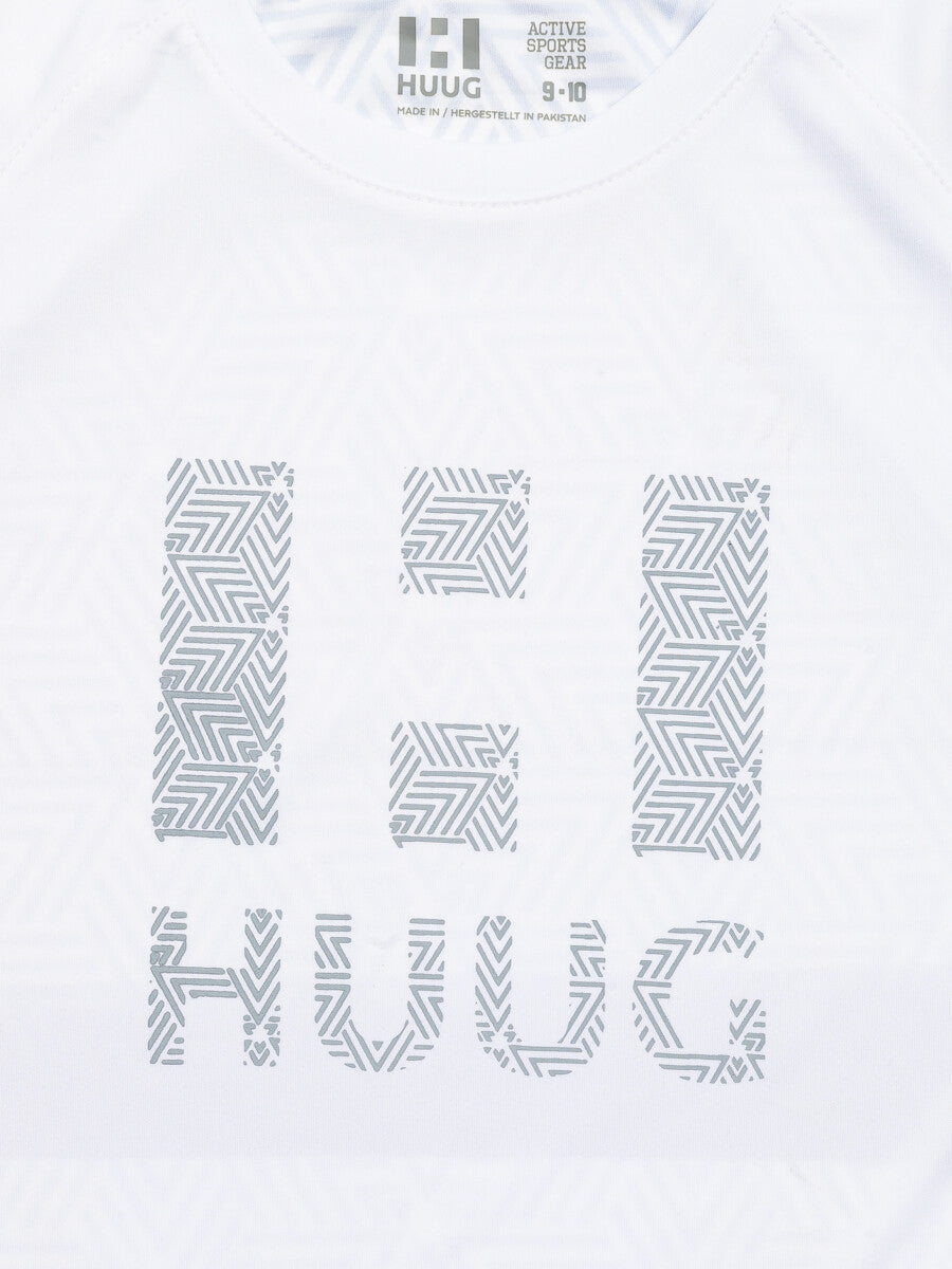 Kids White Short Sleeve T-Shirt Crew Neck