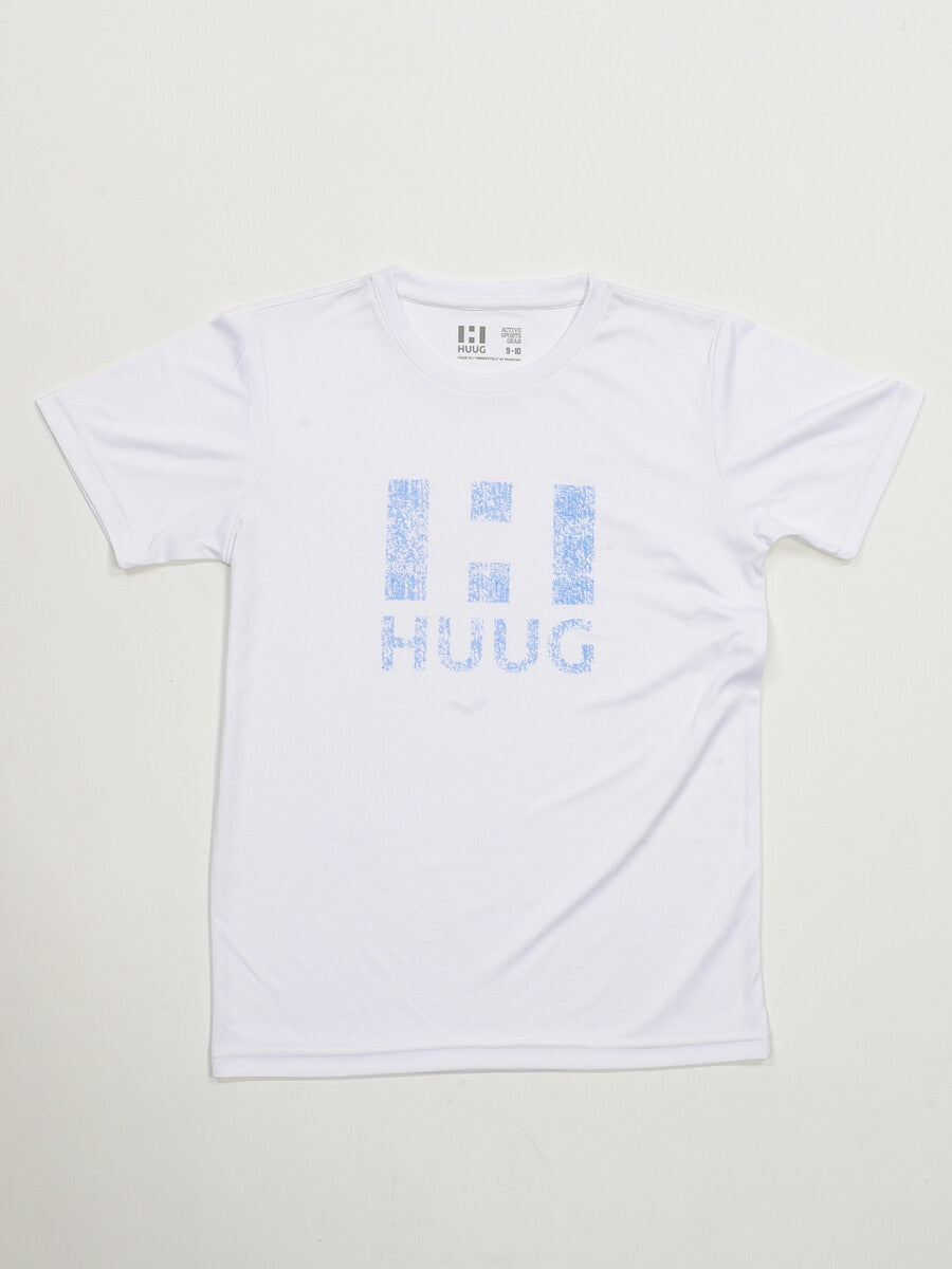 Kids White Short Sleeve T-Shirt Crew Neck