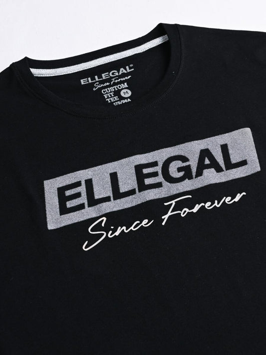 SF Flock Hash Black Cotton Tee Shirt